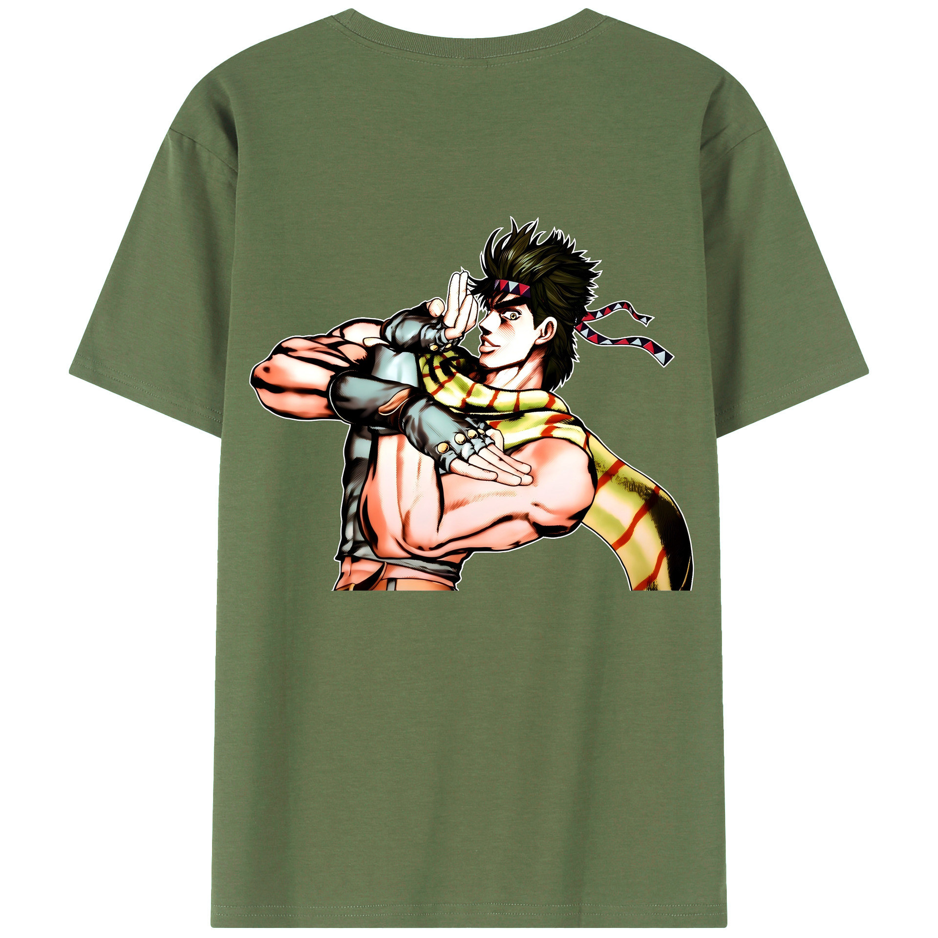 （画像用） ジョジョの奇妙な冒険 ジョセフ?ジョースター JoJo's Bizarre Adventure Joseph Joestar 綿100％ メンズ半袖Tシャツ（バックプリント） 通気性